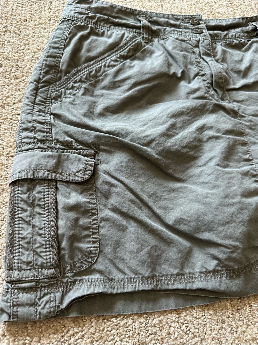Reitmans Y2K Olive Green Cargo Mini Skort Utility Gorpcore Chic Size 8P - Picture 4 of 10